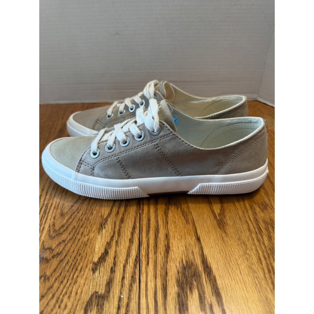 Lauren Ralph Lauren Jolie Beige Suede Sneakers Womens 8B Low Top Lace Up Shoes